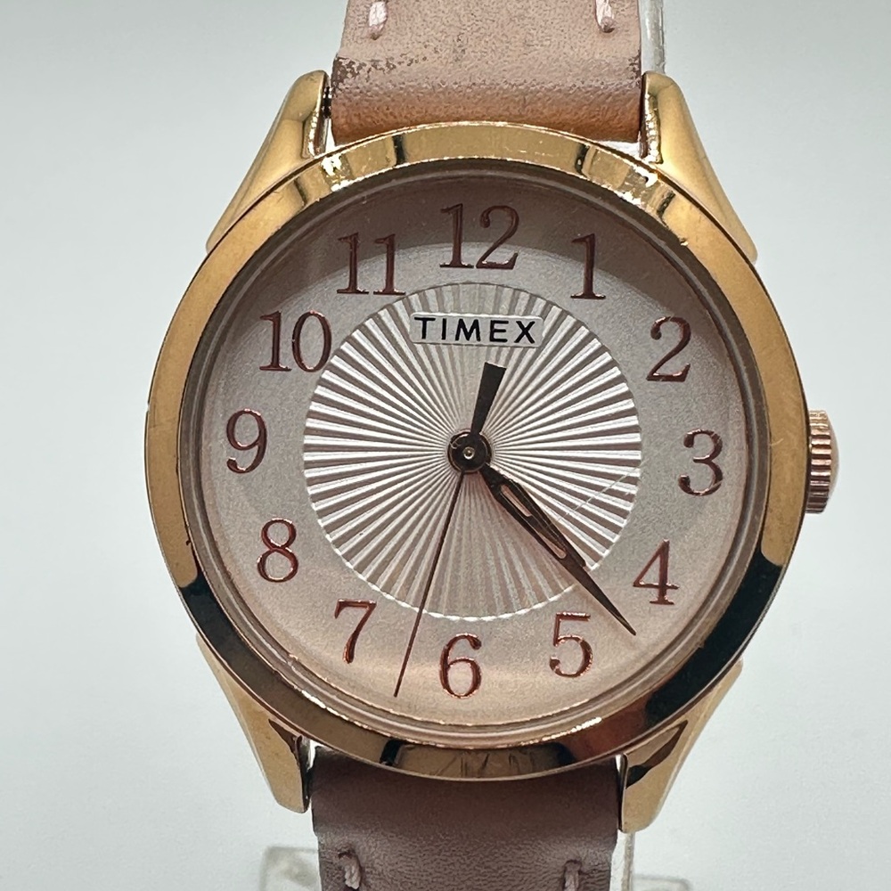Women’s Timex Quartz Watch Gold Tone And Pink Strap